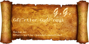 Gürtler Gyöngyi névjegykártya